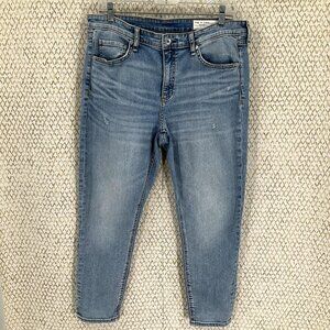 Rag & Bone Jeans Womans Size 32 Blue Light Wash Cate MidRise Shorty Skinny Denim